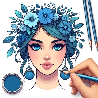 mavi küpeli kız oluştur