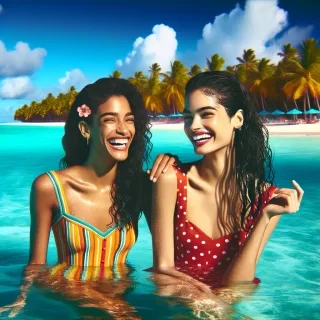 pretty women in the sea